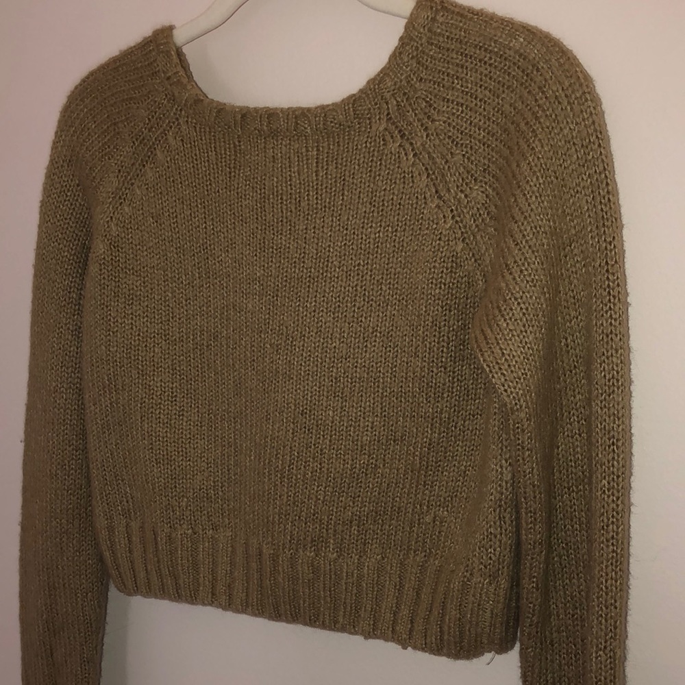 Tan Sweater Crop Top